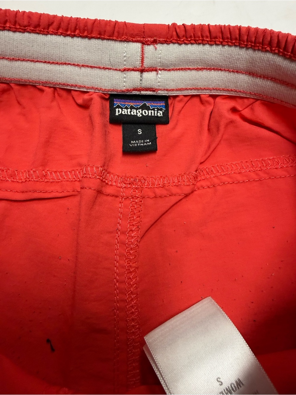 Patagonia Coral-Red Swim Shorts with Logo Patch - Picture 3 of 7